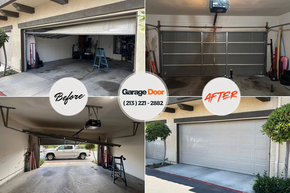 Before and after: garage door opener repair Meridian, CO